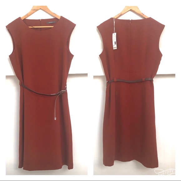 Esprit Crêpe Dress in Brick - Picture 4 of 8